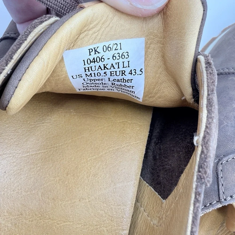 OluKai Mens Huaka'i Li Casual Shoe Size 10.5 Tan Lace Up Convertible‎ Sneaker